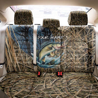 Personalized Walleye Splash Back Car Seat Cover Camo Reeds and Night Forest Fishing Theme TS04