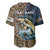 Personalized Walleye Splash Baseball Jersey Camo Reeds and Night Forest Fishing Theme - Wonder Print Shop