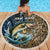 Personalized Walleye Splash Beach Blanket Camo Reeds and Night Forest Fishing Theme - Wonder Print Shop