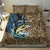 Personalized Walleye Splash Bedding Set Camo Reeds and Night Forest Fishing Theme - Wonder Print Shop