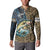 Personalized Walleye Splash Button Sweatshirt Camo Reeds and Night Forest Fishing Theme - Wonder Print Shop