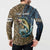 Personalized Walleye Splash Button Sweatshirt Camo Reeds and Night Forest Fishing Theme - Wonder Print Shop