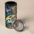 Personalized Walleye Splash 4 in 1 Can Cooler Tumbler Camo Reeds and Night Forest Fishing Theme - Wonder Print Shop