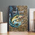 Personalized Walleye Splash Canvas Wall Art Camo Reeds and Night Forest Fishing Theme - Wonder Print Shop