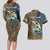 Personalized Walleye Splash Couples Matching Long Sleeve Bodycon Dress and Hawaiian Shirt Camo Reeds and Night Forest Fishing Theme - Wonder Print Shop