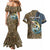 Personalized Walleye Splash Couples Matching Mermaid Dress and Hawaiian Shirt Camo Reeds and Night Forest Fishing Theme - Wonder Print Shop