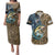 Personalized Walleye Splash Couples Matching Puletasi and Hawaiian Shirt Camo Reeds and Night Forest Fishing Theme - Wonder Print Shop