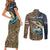 Personalized Walleye Splash Couples Matching Short Sleeve Bodycon Dress and Long Sleeve Button Shirt Camo Reeds and Night Forest Fishing Theme - Wonder Print Shop