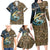 Personalized Walleye Splash Family Matching Long Sleeve Bodycon Dress and Hawaiian Shirt Camo Reeds and Night Forest Fishing Theme - Wonder Print Shop