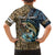 Personalized Walleye Splash Family Matching Off The Shoulder Long Sleeve Dress and Hawaiian Shirt Camo Reeds and Night Forest Fishing Theme - Wonder Print Shop