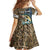 Personalized Walleye Splash Family Matching Off Shoulder Maxi Dress and Hawaiian Shirt Camo Reeds and Night Forest Fishing Theme - Wonder Print Shop