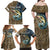 Personalized Walleye Splash Family Matching Off Shoulder Maxi Dress and Hawaiian Shirt Camo Reeds and Night Forest Fishing Theme - Wonder Print Shop