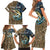 Personalized Walleye Splash Family Matching Short Sleeve Bodycon Dress and Hawaiian Shirt Camo Reeds and Night Forest Fishing Theme - Wonder Print Shop