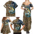 Personalized Walleye Splash Family Matching Summer Maxi Dress and Hawaiian Shirt Camo Reeds and Night Forest Fishing Theme - Wonder Print Shop