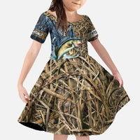 Personalized Walleye Splash Family Matching Tank Maxi Dress and Hawaiian Shirt Camo Reeds and Night Forest Fishing Theme - Wonder Print Shop
