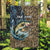 Personalized Walleye Splash Garden Flag Camo Reeds and Night Forest Fishing Theme - Wonder Print Shop