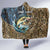 Personalized Walleye Splash Hooded Blanket Camo Reeds and Night Forest Fishing Theme - Wonder Print Shop