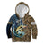 Personalized Walleye Splash Kid Hoodie Camo Reeds and Night Forest Fishing Theme - Wonder Print Shop