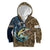 Personalized Walleye Splash Kid Hoodie Camo Reeds and Night Forest Fishing Theme - Wonder Print Shop