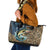 Personalized Walleye Splash Leather Tote Bag Camo Reeds and Night Forest Fishing Theme - Wonder Print Shop