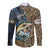 Personalized Walleye Splash Long Sleeve Button Shirt Camo Reeds and Night Forest Fishing Theme - Wonder Print Shop