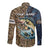 Personalized Walleye Splash Long Sleeve Button Shirt Camo Reeds and Night Forest Fishing Theme - Wonder Print Shop