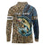 Personalized Walleye Splash Long Sleeve Polo Shirt Camo Reeds and Night Forest Fishing Theme - Wonder Print Shop