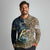 Personalized Walleye Splash Long Sleeve Polo Shirt Camo Reeds and Night Forest Fishing Theme - Wonder Print Shop