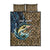 Personalized Walleye Splash Quilt Bed Set Camo Reeds and Night Forest Fishing Theme - Wonder Print Shop