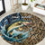 Personalized Walleye Splash Round Carpet Camo Reeds and Night Forest Fishing Theme - Wonder Print Shop