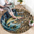 Personalized Walleye Splash Round Carpet Camo Reeds and Night Forest Fishing Theme - Wonder Print Shop
