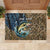 Personalized Walleye Splash Rubber Doormat Camo Reeds and Night Forest Fishing Theme - Wonder Print Shop