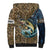 Personalized Walleye Splash Sherpa Hoodie Camo Reeds and Night Forest Fishing Theme - Wonder Print Shop
