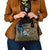 Personalized Walleye Splash Shoulder Handbag Camo Reeds and Night Forest Fishing Theme - Wonder Print Shop