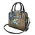 Personalized Walleye Splash Shoulder Handbag Camo Reeds and Night Forest Fishing Theme - Wonder Print Shop
