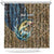 Personalized Walleye Splash Shower Curtain Camo Reeds and Night Forest Fishing Theme - Wonder Print Shop