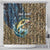 Personalized Walleye Splash Shower Curtain Camo Reeds and Night Forest Fishing Theme - Wonder Print Shop
