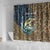 Personalized Walleye Splash Shower Curtain Camo Reeds and Night Forest Fishing Theme - Wonder Print Shop