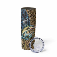 Personalized Walleye Splash Skinny Tumbler Camo Reeds and Night Forest Fishing Theme - Wonder Print Shop