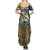 Personalized Walleye Splash Summer Maxi Dress Camo Reeds and Night Forest Fishing Theme - Wonder Print Shop