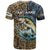 Personalized Walleye Splash T Shirt Camo Reeds and Night Forest Fishing Theme - Wonder Print Shop