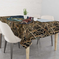 Personalized Walleye Splash Tablecloth Camo Reeds and Night Forest Fishing Theme TS04