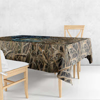 Personalized Walleye Splash Tablecloth Camo Reeds and Night Forest Fishing Theme TS04