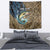 Personalized Walleye Splash Tapestry Camo Reeds and Night Forest Fishing Theme - Wonder Print Shop