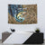 Personalized Walleye Splash Tapestry Camo Reeds and Night Forest Fishing Theme - Wonder Print Shop