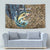 Personalized Walleye Splash Tapestry Camo Reeds and Night Forest Fishing Theme - Wonder Print Shop