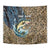 Personalized Walleye Splash Tapestry Camo Reeds and Night Forest Fishing Theme - Wonder Print Shop