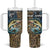 Personalized Walleye Splash Tumbler With Handle Camo Reeds and Night Forest Fishing Theme - Wonder Print Shop