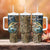 Personalized Walleye Splash Tumbler With Handle Camo Reeds and Night Forest Fishing Theme - Wonder Print Shop