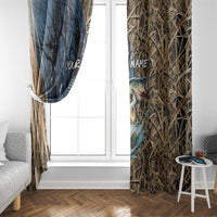 Personalized Walleye Splash Window Curtain Camo Reeds and Night Forest Fishing Theme TS04